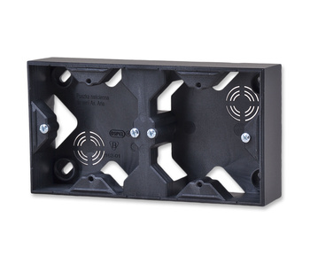 OSPEL AS PNP-2G/33 Puszka naścienna podwójna czarny matalik