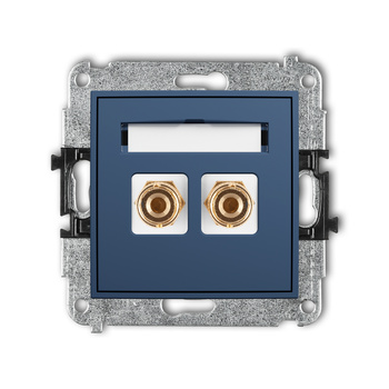 KARLIK MINI 64MGG-3 Mechanizm gniazda głośnikowego pojedynczego (typu banan - czerwony i czarny, pozłacany, 4 mm2, do lutowania)