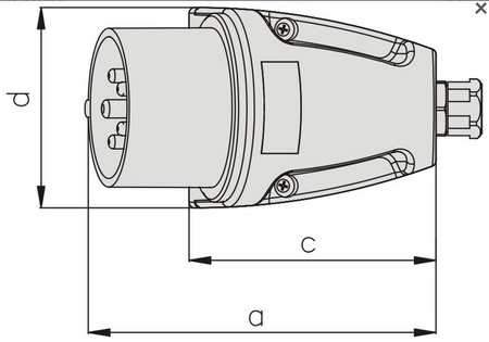 ELEKTROMET WSM32/5 WTYCZKA SIŁOWA STAŁA 32A IP44 400V 3P+N+Z