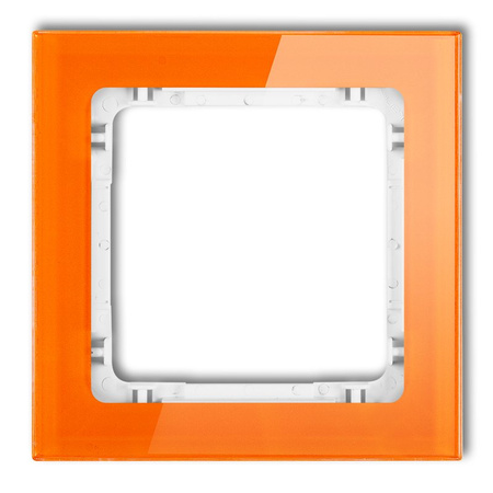 KARLIK DECO 13-0-DRS-1 Ramka uniwersalna pojedyncza- efekt szkła (ramka: pomarańczowa; spód: biały)