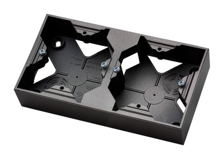 OSPEL ARIA PNP-2U/33 puszka instalacyjna podwójna czarna czarny metalik