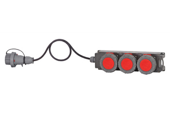 F-ELEKTRO F3.0590  Rozdzielacz TRIBOX 3x16/5 +P 5x2,5-5m OW +wt 16/5    IP65