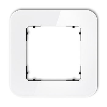 KARLIK ICON 0-12-IRSZ-1 Ramka uniwersalna pojedyncza zaokrąglona - efekt szkła (ramka: biała; spód: czarny)