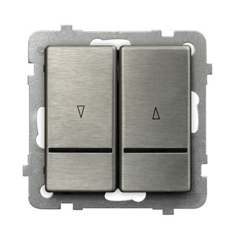 OSPEL SONATA STAL INOX ŁP-7RMS/m/37 Łącznik żaluzjowy, zwierny, z podświetleniem niebieskim