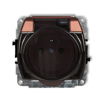 KARLIK TREND 9GPB-1zd Mechanizm gniazda bryzgoszczelnego z uziemieniem 2P+Z (klapka dymna, bez przesłon torów prądowych)