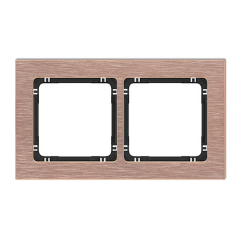 KARLIK DECO 9-12-DRA-2 Ramka uniwersalna podwójna - aluminium szczotkowane (ramka: kolor miedziany; spód: czarny)