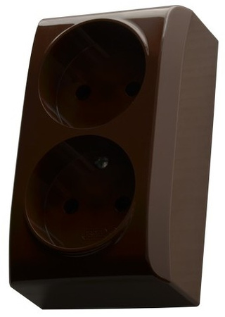 OSPEL BIS GN-2B/24 Gniazdo podwójne brąz