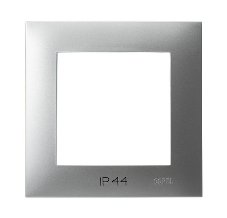 OSPEL SZAFIR RH-1Z/18 Ramka pojedyncza do łączników IP-44 srebro