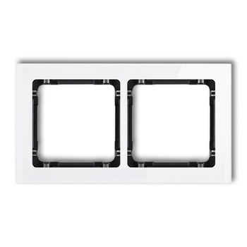 KARLIK DECO 0-12-DRS-2 Ramka uniwersalna podwójna - efekt szkła (ramka: biała; spód: czarny)