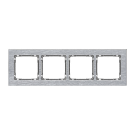 KARLIK DECO 7-11-DRA-4 Ramka uniwersalna poczwórna - aluminium szczotkowane (ramka: srebrna; spód: grafitowy)