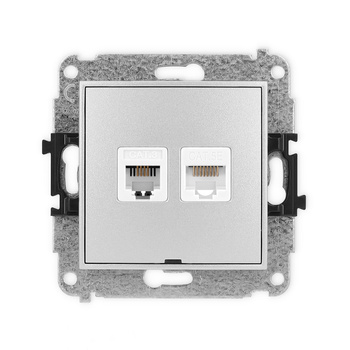 KARLIK ICON 7IGTKBO  Gniazdo telefoniczne pojedyńcze  1xRJ11 + komputerowego pojedynczego 1xRJ45