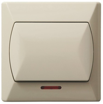 OSPEL AKCENT ŁP-1AS/01 Łącznik jednobiegunowy z podświetleniem beż