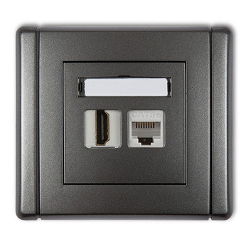KARLIK FLEXI 11FGHK  Gniazdo pojedyncze HDMI 2.0 +  Gniazdo komp. poj. 1xRJ45