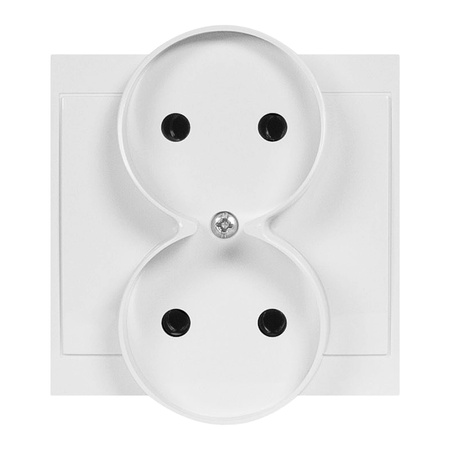 Gniazdo podwójne p/t 2x2P Luna, 16A, 250V, PT-5LR, biały