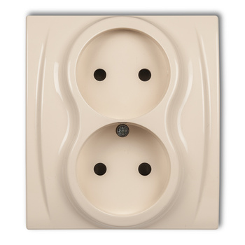 KARLIK LOGO 1LGP-2p  Gniazdo podwójne bez uziemienia 2x2P (przesłony torów prądowych)