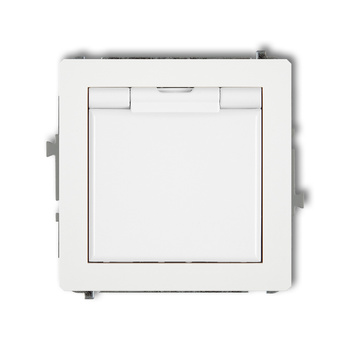 KARLIK DECO DGPB-1zp  Gniazdo bryzgoszczelne z uziemieniem 2P+Z (klapka biała