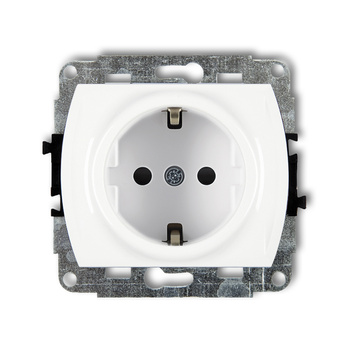 KARLIK TREND GP-1sp  Gniazdo pojedyńcze  z uziemieniem SCHUKO 2P+Z (przesłony torów prądowych)
