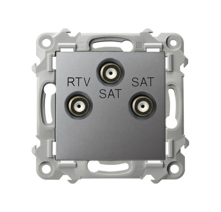 OSPEL SZAFIR GPA-Z2S/m/70 Gniazdo RTV-SAT z dwoma wyjściami SAT szary