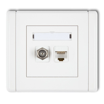 KARLIK FLEXI FGFK-1  Gniazdo antenowe poj. typu F (SAT) +  Gniazdo komp. poj. 1xRJ45