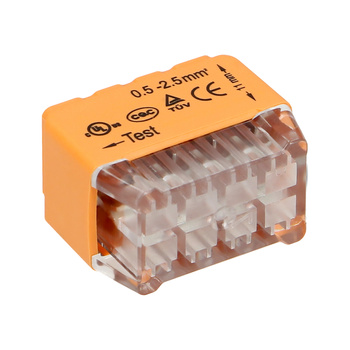Złączka instalacyjna wciskana 8-przewodowa; dwurzędowa; na drut 0,75-2,5mm²; IEC 300V/24A 50 szt.