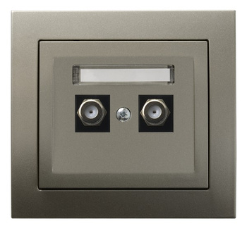 OSPEL KIER GPA-2WF/45 Gniazdo antenowe typu F podwójne satyna