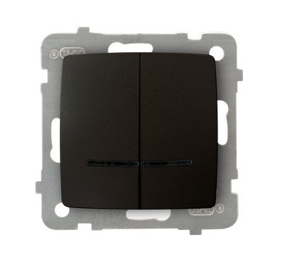 OSPEL KARO ŁP-2SS/m/40 Łącznik dwugrupowy świecznikowy podświetlany