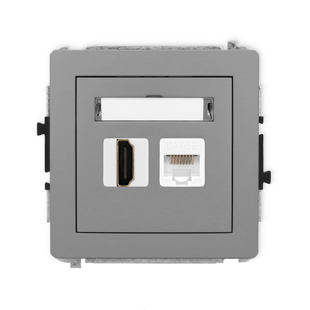KARLIK DECO 27DGHK  Gniazdo pojedyńcze  HDMI 2.0 + gniazda komp. poj. 1xRJ45