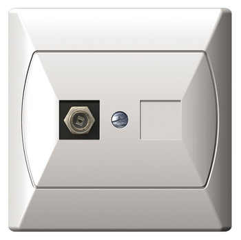 OSPEL AKCENT GPA-1AF/00 Gniazdo antenowe typu F pojedyncze biały