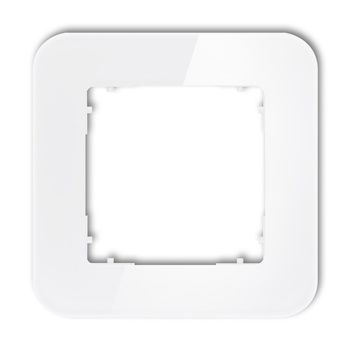 KARLIK ICON 0-0-IRSZ-1 Ramka uniwersalna pojedyncza zaokrąglona - efekt szkła (ramka: biała; spód: biały)
