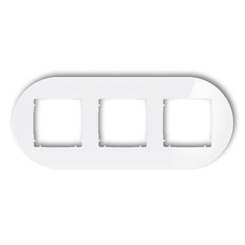 KARLIK ICON 0-0-IRSO-3 Ramka uniwersalna potrójna okrągła - efekt szkła (ramka: biała; spód: biały)