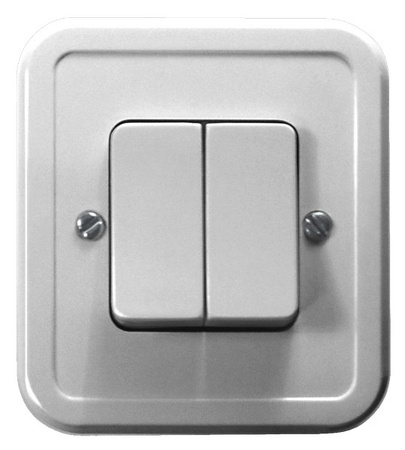 OSPEL PI ŁW-2P/00 Łącznik dwugrupowy świecznikowy biały