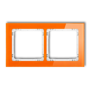 KARLIK DECO 13-0-DRS-2 Ramka uniwersalna podwójna - efekt szkła (ramka: pomarańczowa; spód: biały)