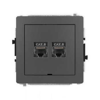KARLIK DECO 28DGKBO-12  Gniazdo komputerowe podwójne 2xRJ45