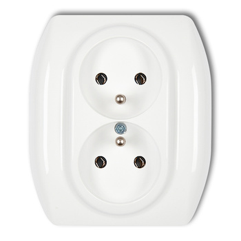 KARLIK TREND GP-2z Gniazdo podwójne z uziemieniem 2x(2P+Z) (bez przesłon torów prądowych)