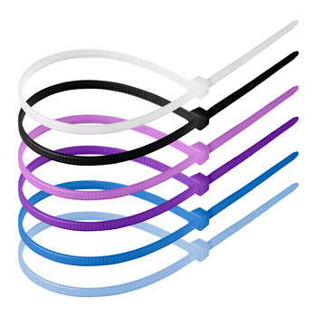Zestaw opasek kablowych 4.8x300mm, pastelowe, 120 sztuk, W zestawie kolor biały, czarny, różowy, fioletowy, niebieski, błękitny