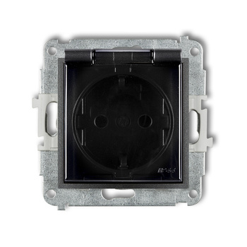 KARLIK MINI 11MGPB-1sdp  Gniazdo bryzgoszczelne z uziemieniem SCHUKO 2P+Z (klapka dymna