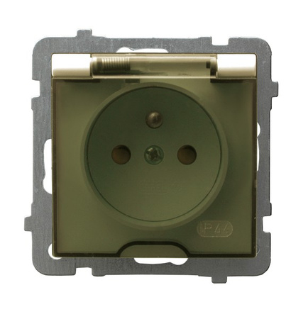 Ospel as GPH-1GZP/m/27/d Gniazdo bryzgoszczelne z uziemieniem IP-44 z przesłonami torów prądowych wieczko przezroczyste