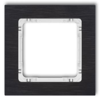 KARLIK DECO 12-0-DRA-1 Ramka uniwersalna pojedyncza - aluminium szczotkowane (ramka: czarna; spód: biały)