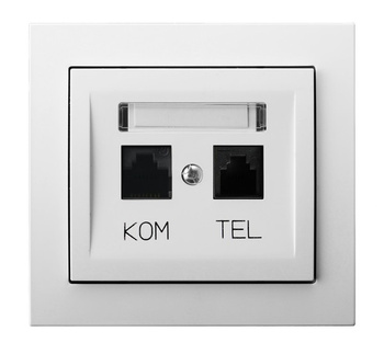 OSPEL KIER GPKT-W/K/00 Gniazdo komputerowo-telefoniczne RJ 45 kat. 5e, (8-stykowe) + RJ 11 (6-stykowe)