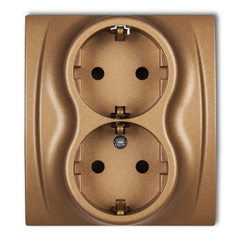 KARLIK LOGO 8LGP-2sp  Gniazdo podwójne z uziemieniem SCHUKO 2x(2P+Z) (przesłony torów prądowych)