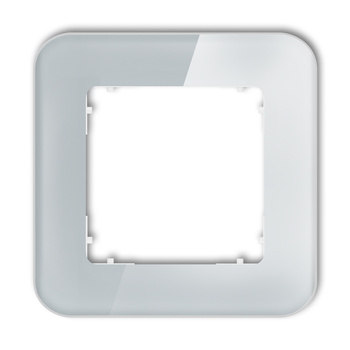 KARLIK ICON 15-0-IRSZ-1 Ramka uniwersalna pojedyncza zaokrąglona - efekt szkła (ramka: szara; spód: biały)