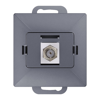 Gniazdo pojed. typu F Pearl, TV/F-F1/P1, antracyt