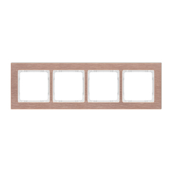 KARLIK DECO 9-0-DRA-4 Ramka uniwersalna poczwórna - aluminium szczotkowane (ramka: kolor miedziany; spód: biały)