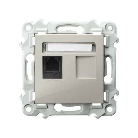 OSPEL SZAFIR GPT-1Z/m/83 Gniazdo telefoniczne pojedyncze beż