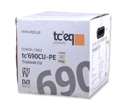 ELPIO 26717 Kabel koncentryczny zewnętrzny RG-6Cu TRISHIELD26717 czarny