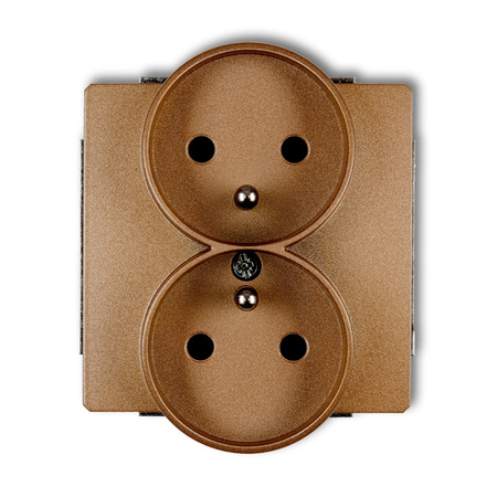 KARLIK DECO 8DGPR-2zp Gniazdo podwójne do ramki z uziemieniem 2x(2P+Z) (przesłony torów prądowych)