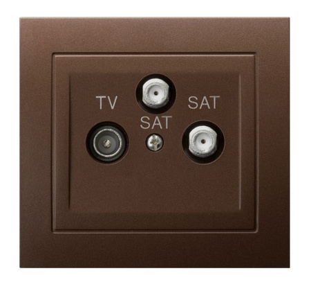 OSPEL KIER GPA-W2S/52 Gniazdo RTV-SAT z dwoma wyjściami SAT brąz