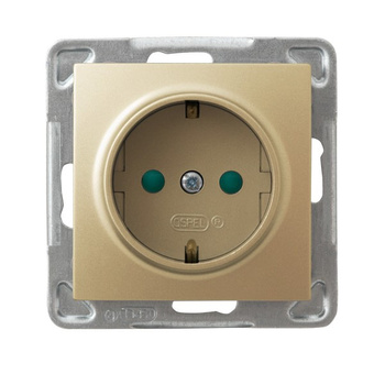 Ospel impresja GP-1YSP/m/28 Gniazdo pojedyncze schuko przesłony torów