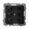 OSPEL AS GP-3G/33 Gniazdo potrójne euro czarny metalik