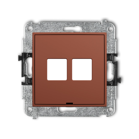 KARLIK MINI 63MGMBO-2P Mechanizm gniazda multimedialnego podwójnego bez modułu, bez pola opisowego (standard Keystone)